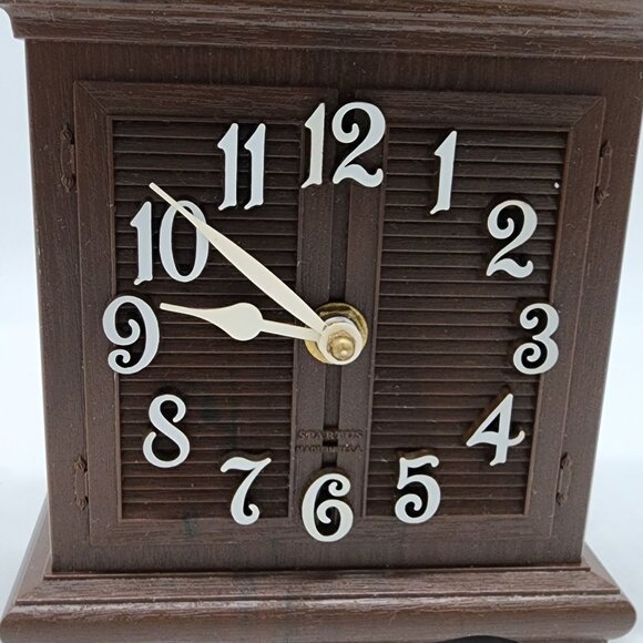 Vintage Cabinet Hutch Wall Kitchen Clock Brown Electric by Spartus 11" - Picture 3 of 11
